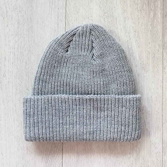 Shopify Logo Light Grey Ribbed Beanie - Picture 2 of 2